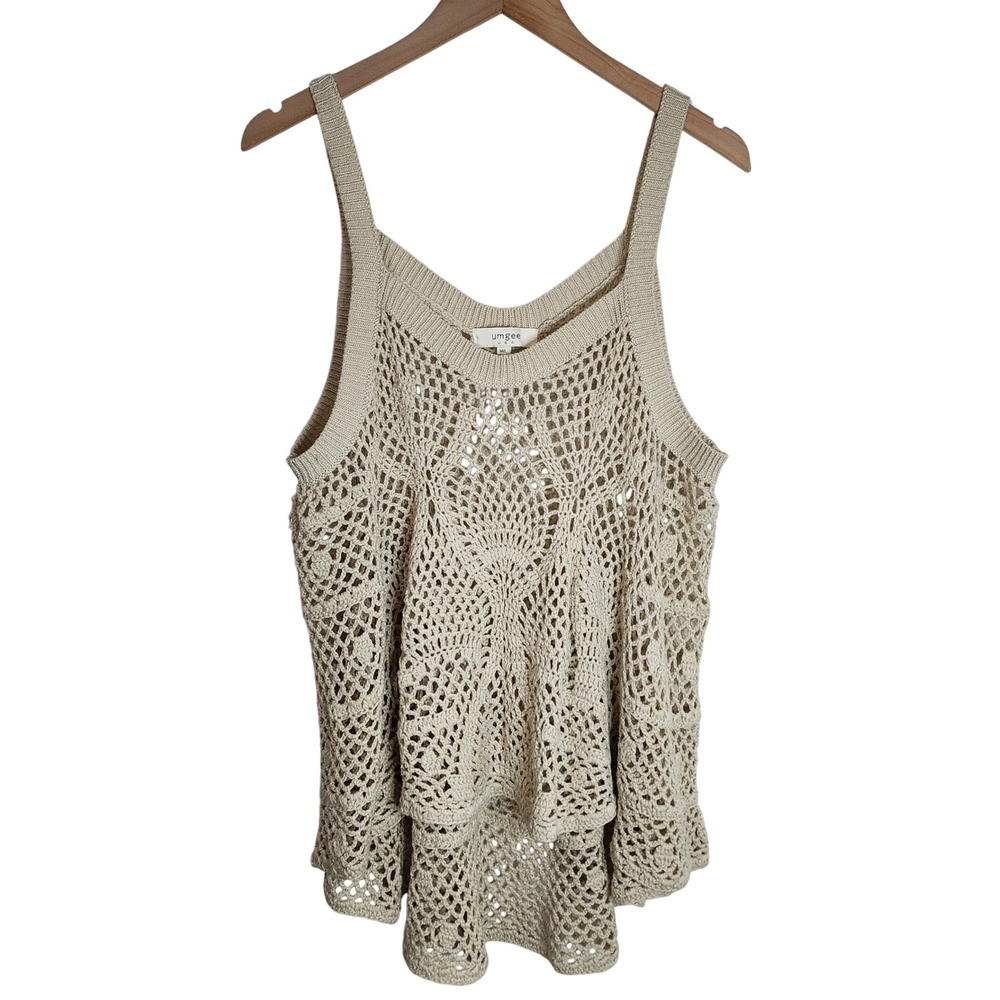Umgee Knit‎ Top Women's Medium Large Boho Tank Beach Cover Up